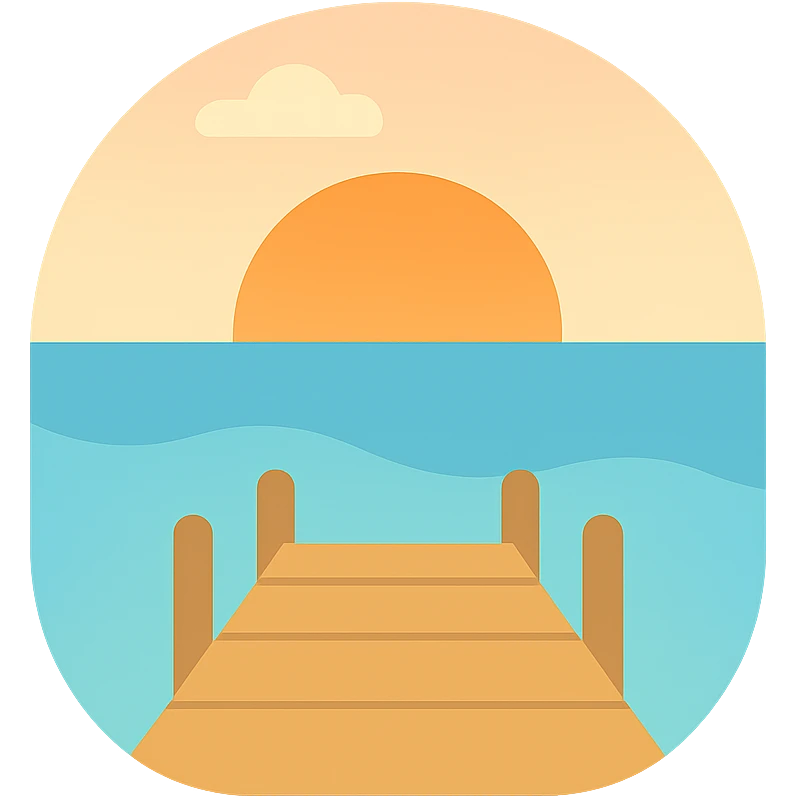 ocean sunset horizon dock emoji