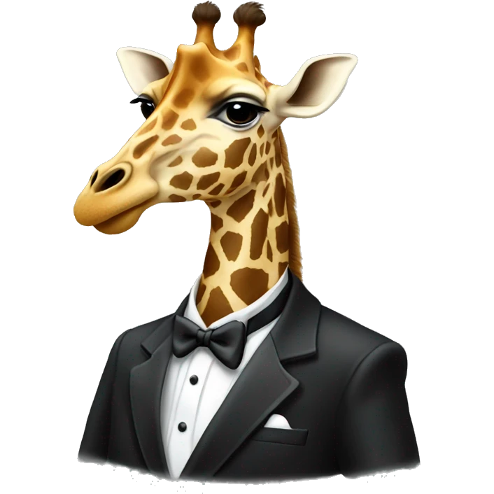 Giraffe in a tuxedo emoji