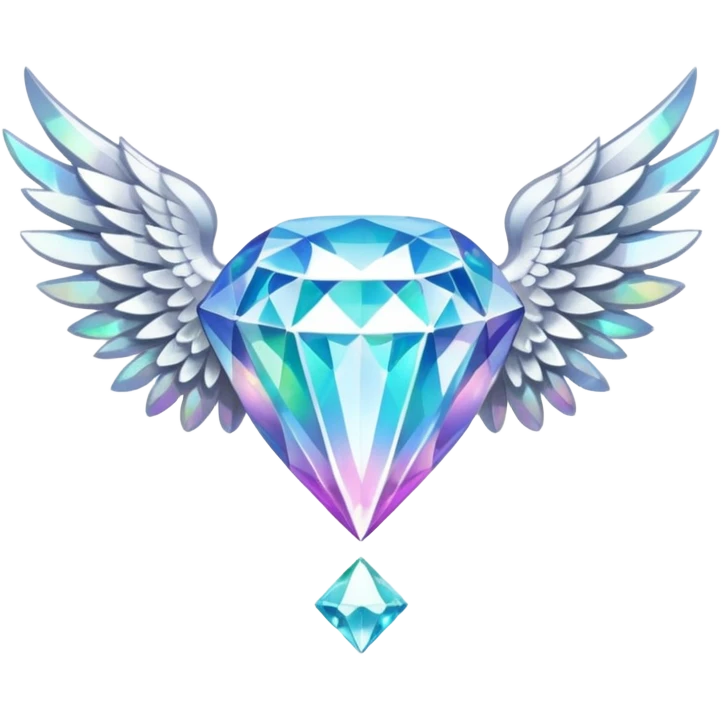 holy diamond emblem with white wings and diamond in the middle emoji