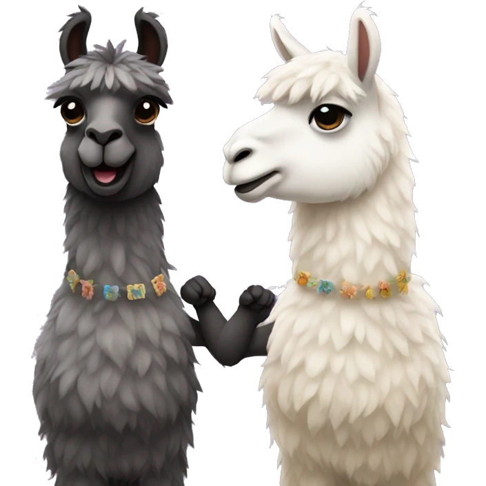 llamas holding hands  emoji