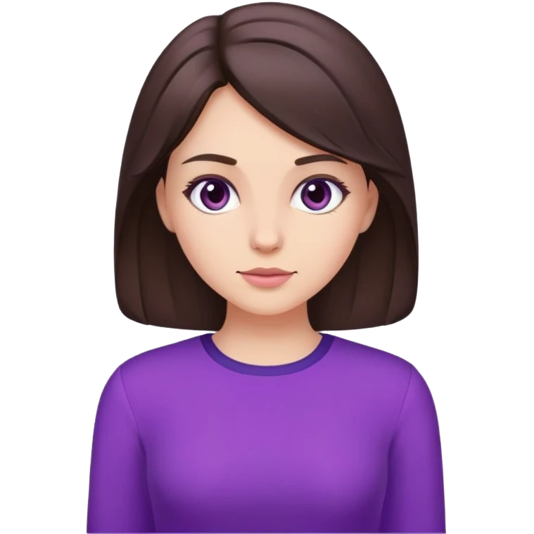 fille brune avec un ensemble violet emoji