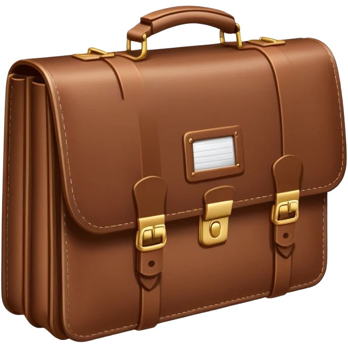  business briefcase slightly open with paper documents visible inside. emoji