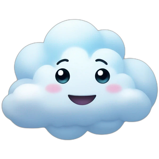 cloud with cute face emoji