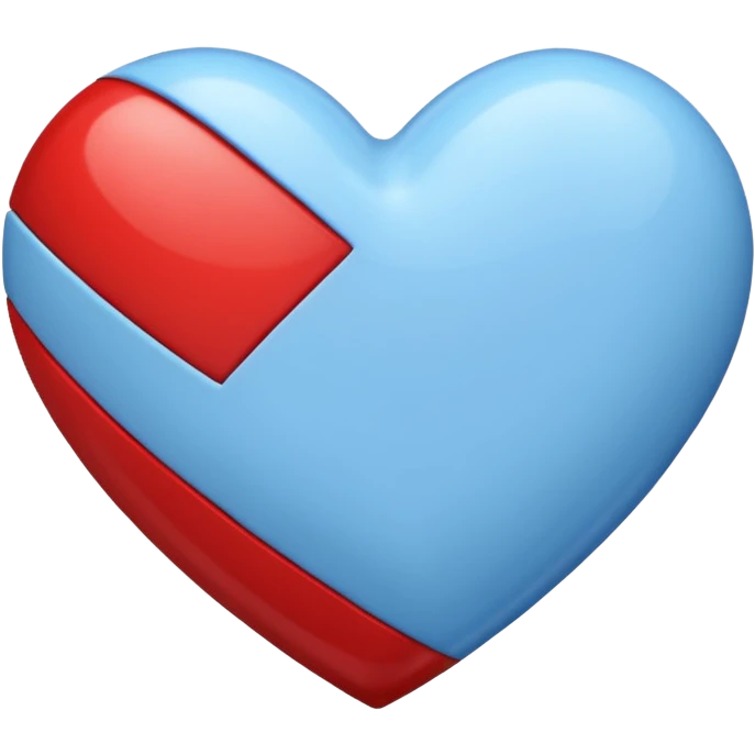 corazon azul y rojo a rayas emoji