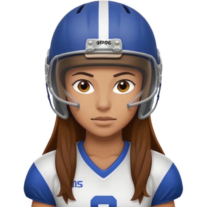 Long Haired Football Players, Female player  emoji