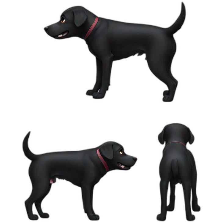 black dog upside down emoji