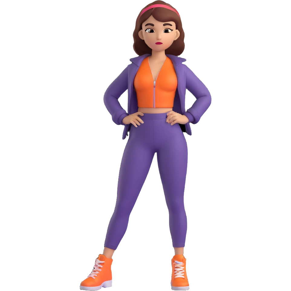 sassy girl in a baddie pose, confident expression, stylish outfit, bold attitude emoji
