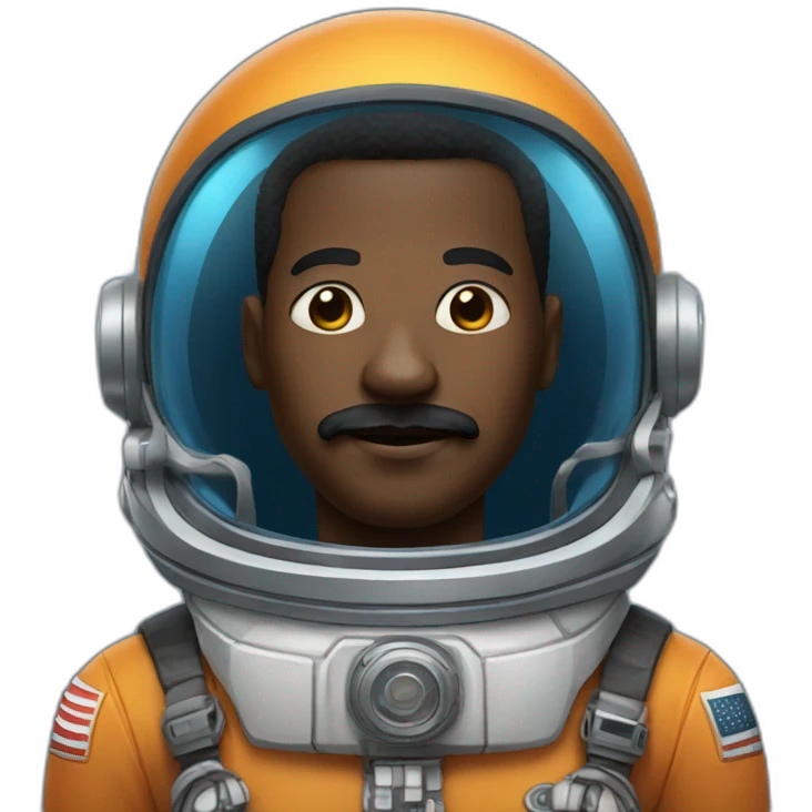 African space man with mustache emoji