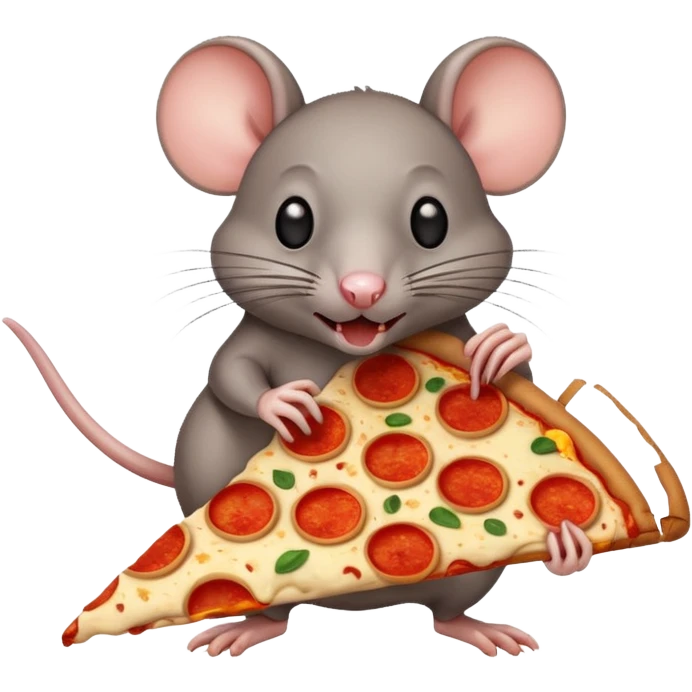 rat eating a pizza emoji