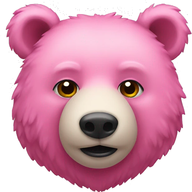 Realistic pink bear emoji