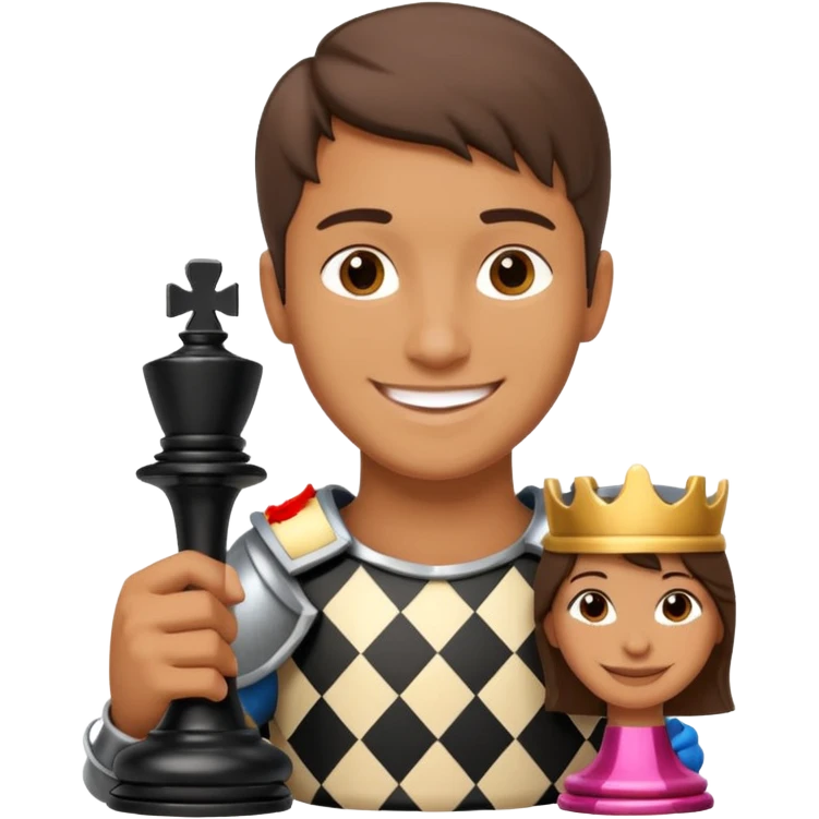 Player holding a knight,Chess club. emoji