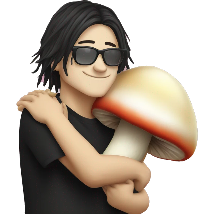 skrillex hugging a mushroom emoji