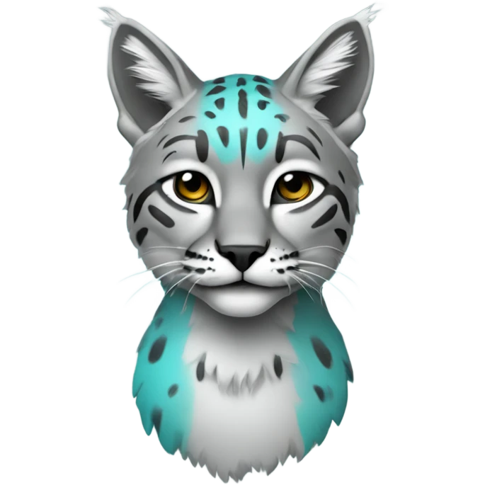 Bobcat cyan grey  emoji