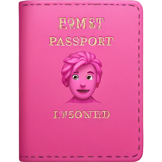 pink passport emoji