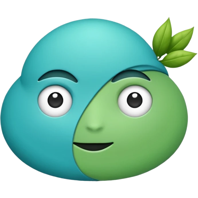 mavi yeşil ve turkuaz renk karışımlı bir kupa emoji