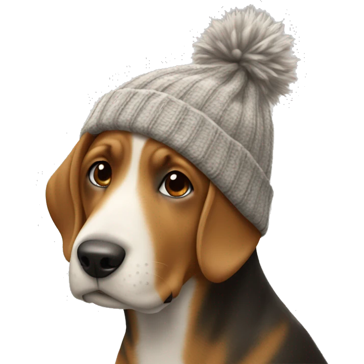 Dog with a beanie ￼ emoji