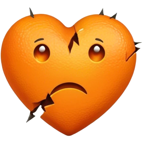 Cœur orange cassé  emoji