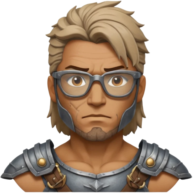 Glasses-Wearing wild Warrior bust emoji