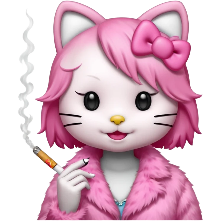 хелоу кити с сигаретой emoji