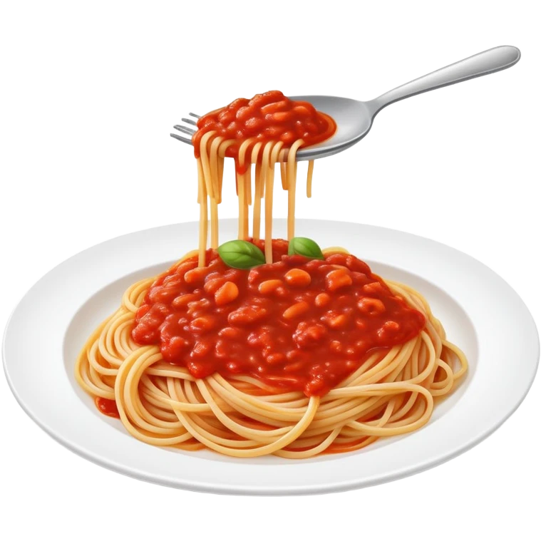plate of spaghetti with tomato sauce emoji