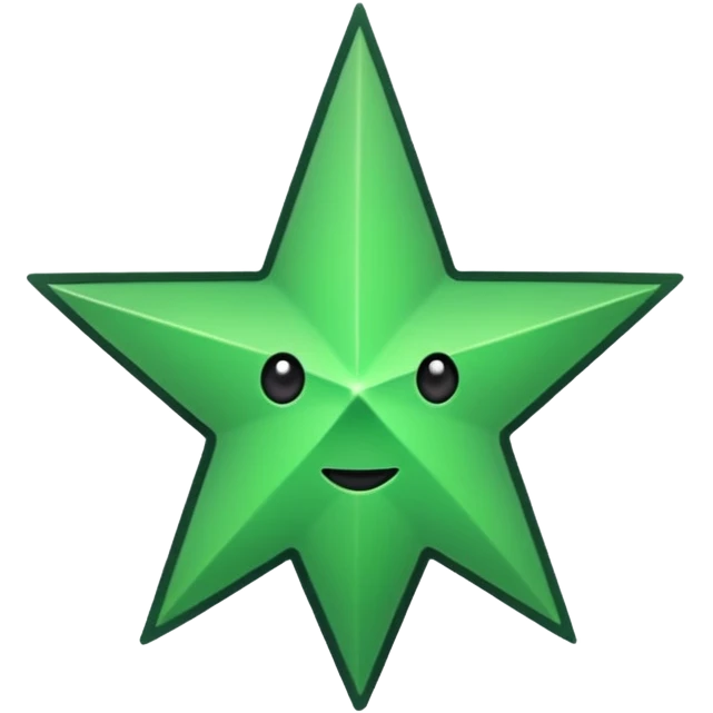 black and green star emoji