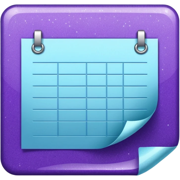 Glitter Purple and Cian spreadsheet paper emoji