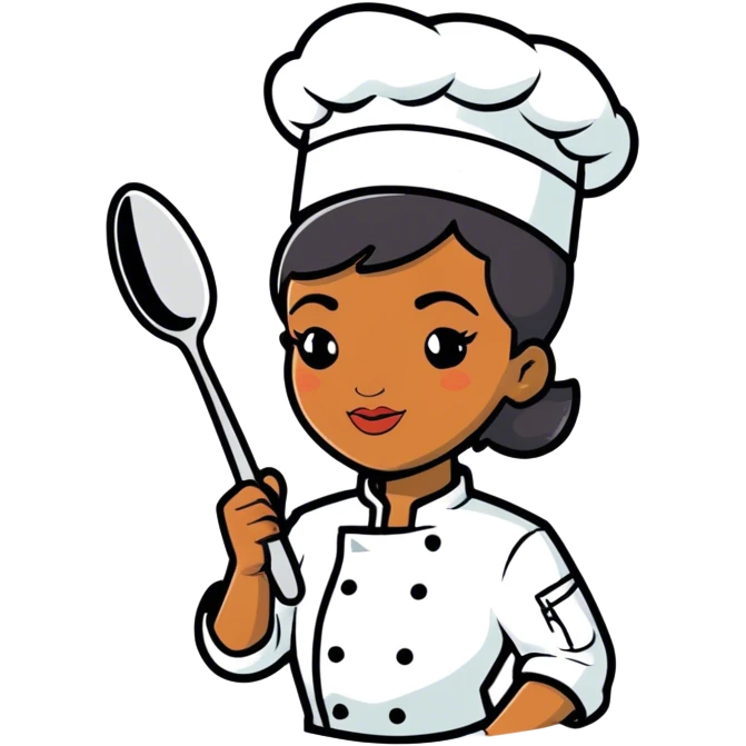 Black woman chef with short hair emoji