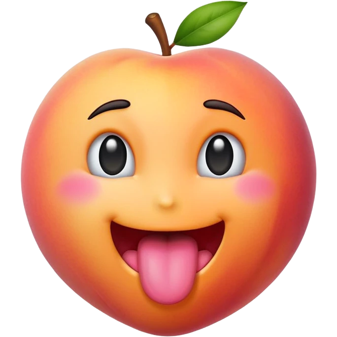 Peach emoji with tounge  emoji