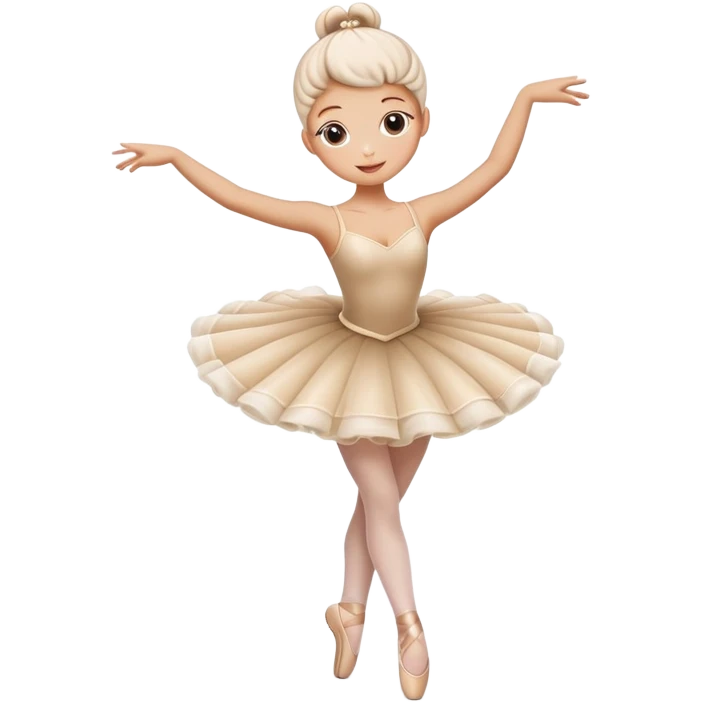 A whimsical cappuccino coffee with milk foam shaped like a ballerina in a tutu dancing on top emoji