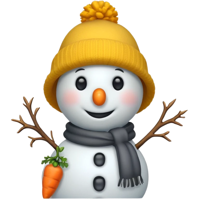 snowman wearing yellow hat emoji