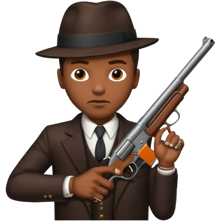 African American gangster terrorist with a gun emoji