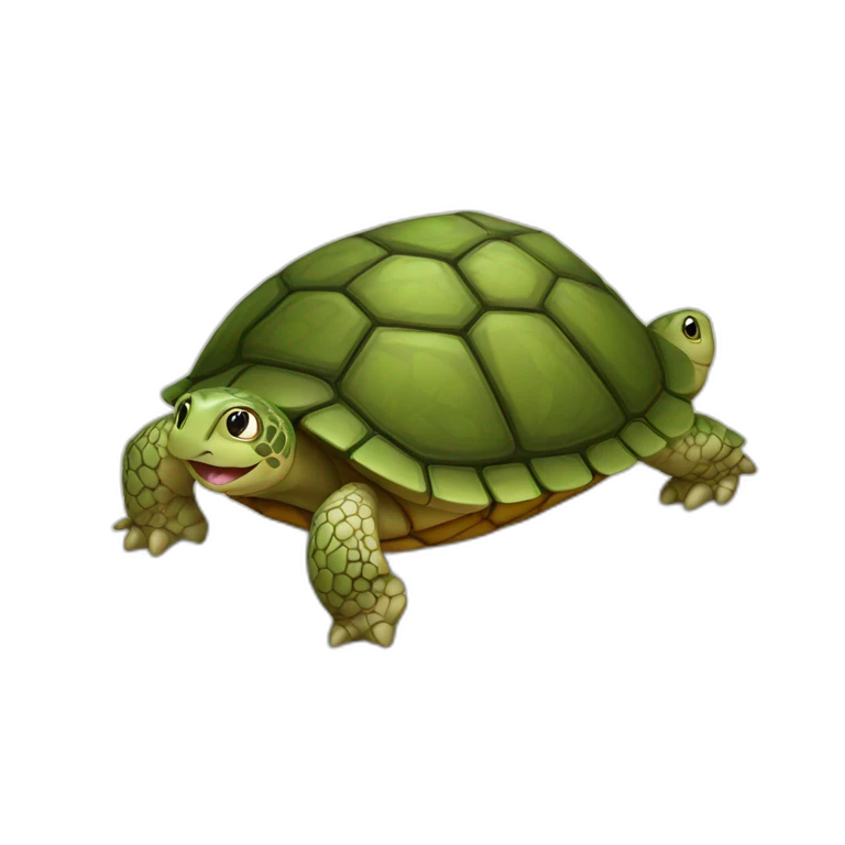 Chat sur un tortue emoji