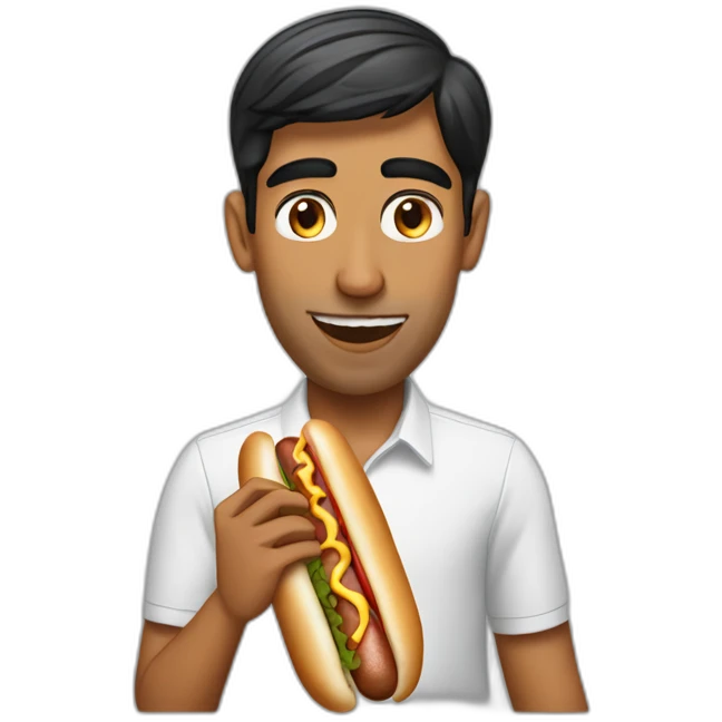 rishi sunak eating a hotdog emoji