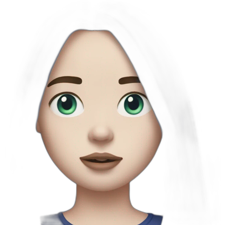 Billie eilish 2017 cheveux bleu emoji