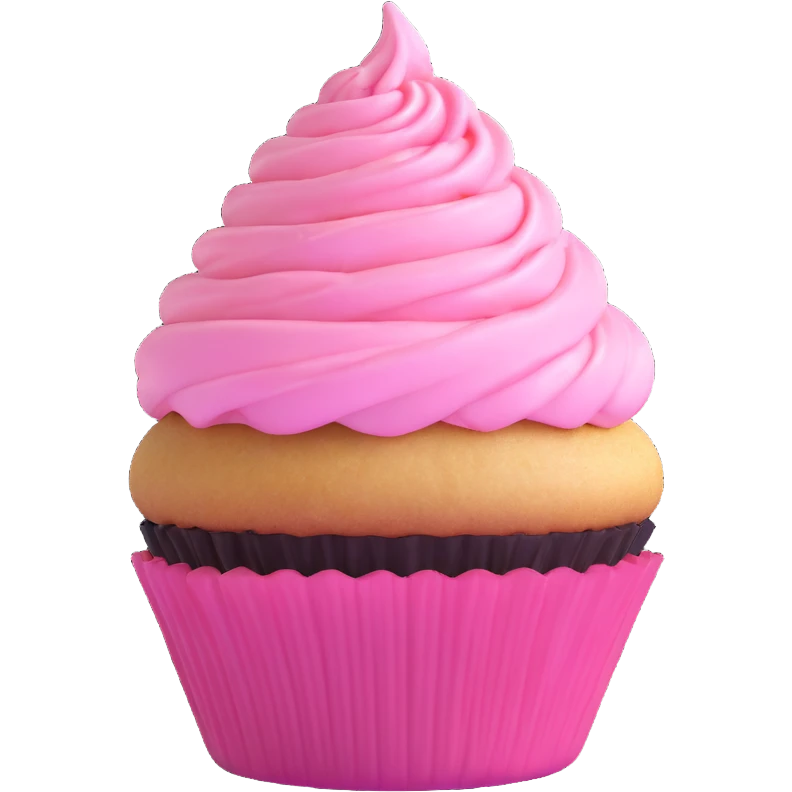 cupcake with pink icing emoji