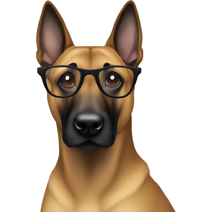 malinois with glasses fun emoji