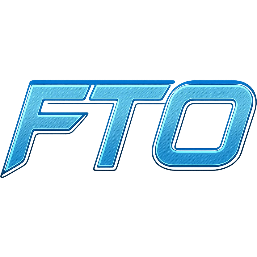 the letters FTO in a tech-inspired futuristic style logo emoji