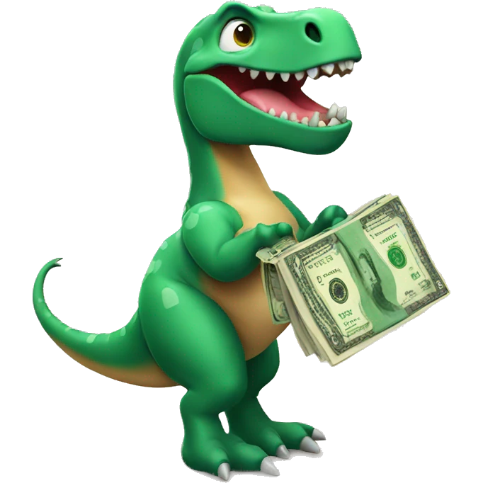 Dinosaur with money  emoji