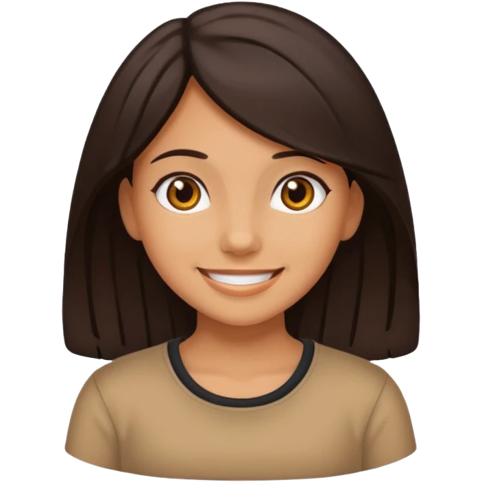 Tan girl dark hair  emoji