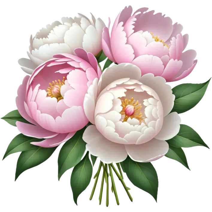 White and pink peonies bouquet  emoji