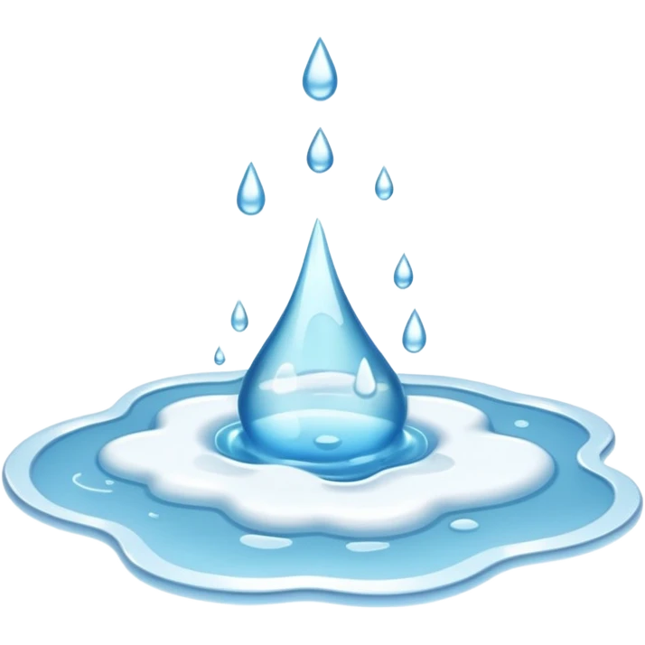a small puddle of white and clear liquid emoji