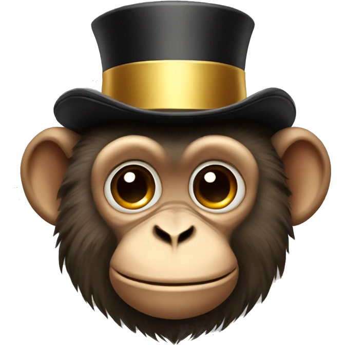 Monkey with a top hat emoji