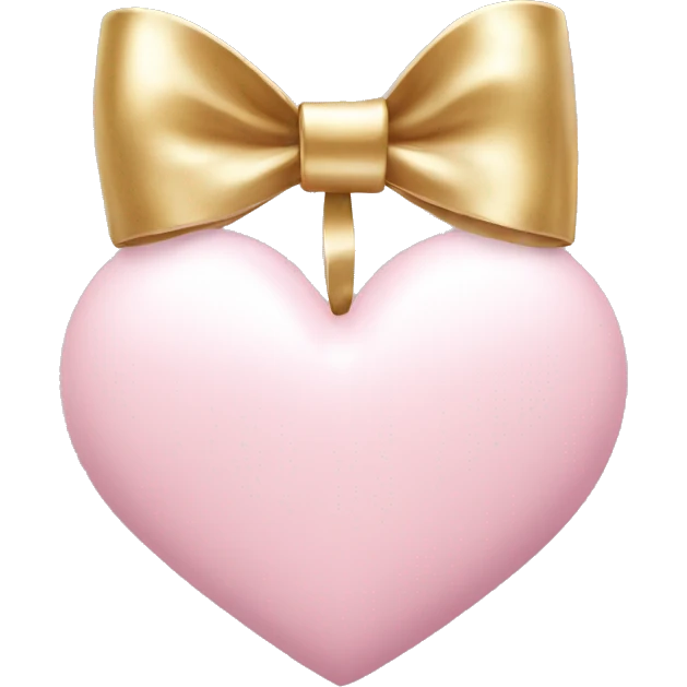 light pink heart with white gold bow emoji