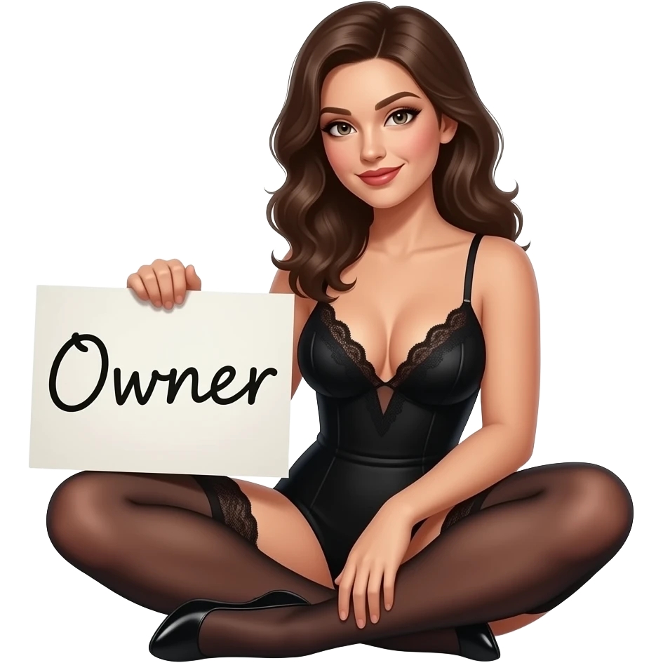 make a naughty sexual and seductive that just says the word "Owner" emoji
