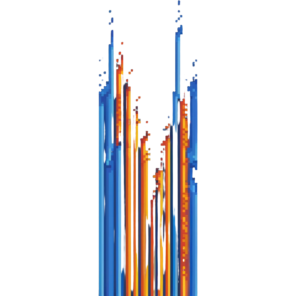 vertical line of fire, extending up and down, orange and yellow emoji
