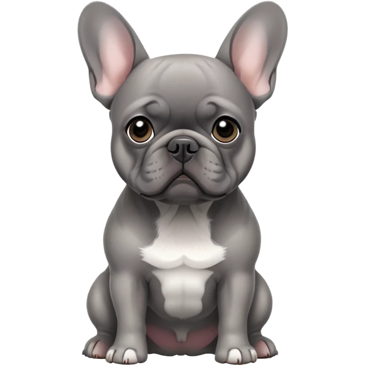 Grey Frenchie dog  emoji