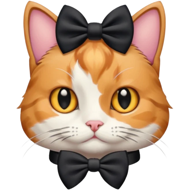 Cat whit a black Bow  emoji