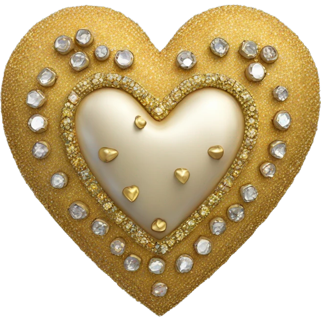 A golden heart, encrusted with jewels emoji