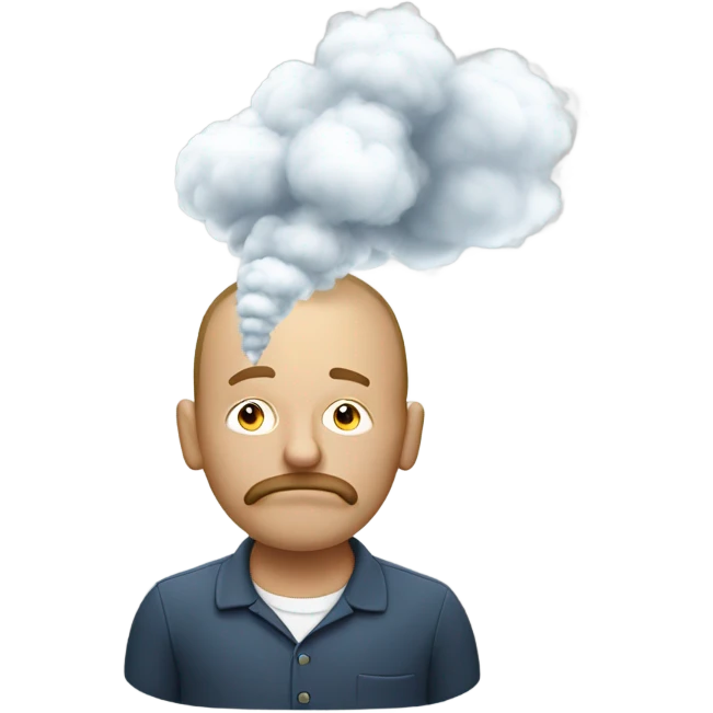 Large white person vaping emoji