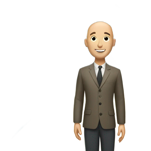 Home with a bald handsome man and a dragonfly emoji